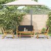 vidaXL Chaises de jardin avec table 4 pcs Noir Bois d'acacia massif