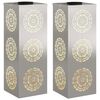 vidaXL Lumi&egrave;re de chemin LED solaire 2 pcs Argent&eacute; Acier inoxydable