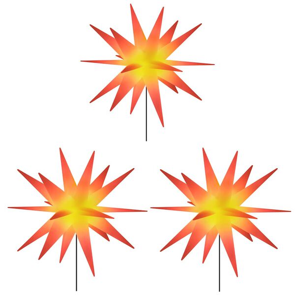 vidaXL Lumières de Noël avec piquets 3 pcs LED pliable rouge 35 cm