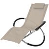 vidaXL Chaise longue g&eacute;om&eacute;trique d'ext&eacute;rieur Acier Cr&egrave;me