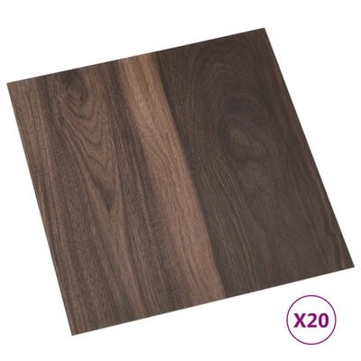 vidaXL Dalles de plancher autoadhésives 20pcs PVC 1,86 m² marron foncé