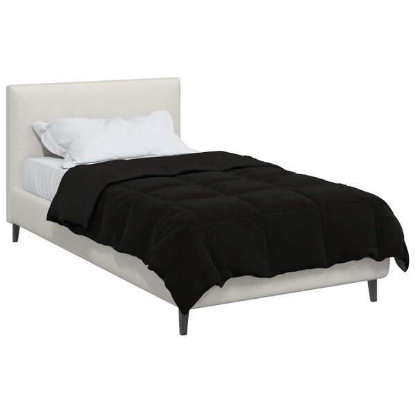 vidaXL Duvet complet toute l'ann&eacute;e Noir 140 x 220 cm Microfibre