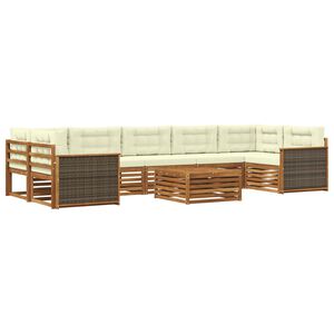 vidaXL Ensemble de canap&eacute;s d'ext&eacute;rieur 8 pcs Naturel et Cr&egrave;me