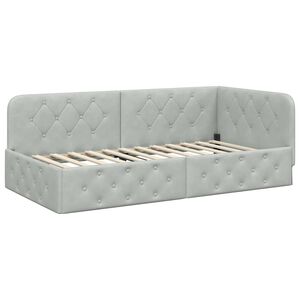 vidaXL Cadre de lit d'angle Gris clair 90 x 200 cm Velours