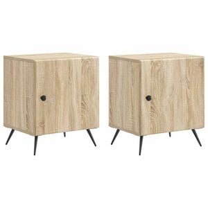 vidaXL Cabinet de chevet 2 pcs Ch&ecirc;ne Sonoma 43 x 34,5 x 50 cm