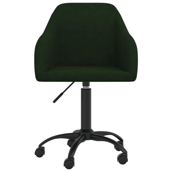 vidaXL Chaise pivotante de salle &agrave; manger Vert fonc&eacute; Velours