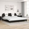 vidaXL Lit Viana avec matelas noir et blanc 200x200 cm similicuir