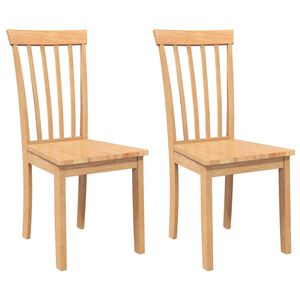 vidaXL Chaises &agrave; manger 2 pcs bois massif naturel caoutchouc