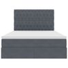 vidaXL Lit avec rangement et matelas Gris fonc&eacute; 140 x 190 cm Velours