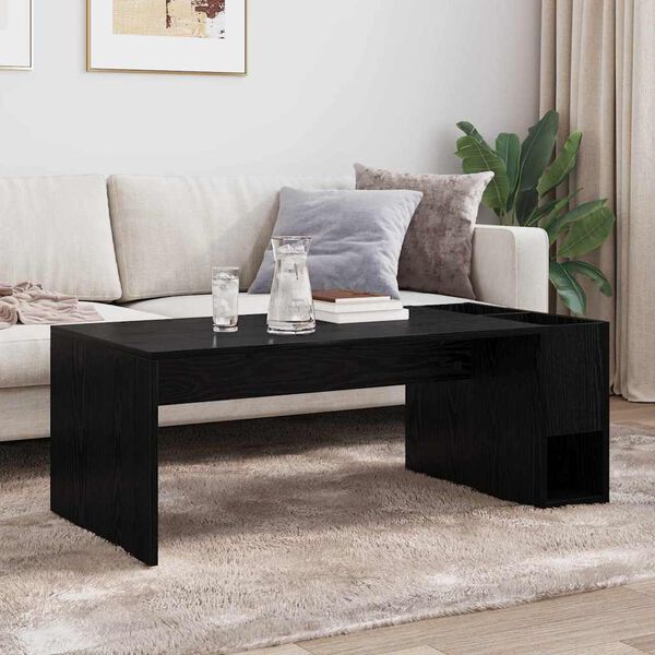 vidaXL Table basse Ch&ecirc;ne noir 101,5 x 50 x 37 cm Bois d'ing&eacute;nierie