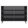 vidaXL Buffet gris brillant 103,5x35x70 cm bois d'ingénierie