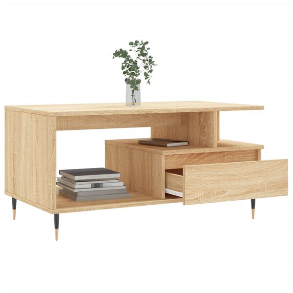 vidaXL Table basse Ch&ecirc;ne sonoma 90x49x45 cm Bois d'ing&eacute;nierie