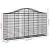 vidaXL Paniers à gabions arqués 6 pcs 200x30x100/120 cm Fer galvanisé