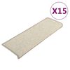 vidaXL Tapis d'escalier 15 pièces 65 x 21 x 4 cm Argent Bord rectangulaire