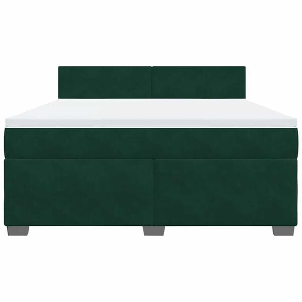 vidaXL Sommier &agrave; lattes de lit et matelas Vert fonc&eacute; 180x200cm Velours