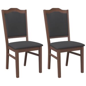 vidaXL Chaises de salle &agrave; manger avec coussins 2 pcs marron