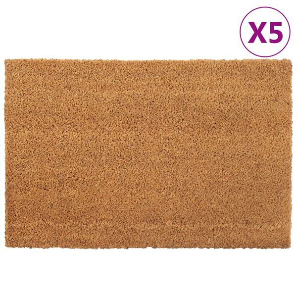 vidaXL Tapis de porte 5 pcs naturel 40x60 cm fibre de coco touffet&eacute;