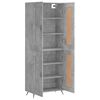 vidaXL Buffet haut Gris b&eacute;ton 69,5x34x180 cm Bois d'ing&eacute;nierie