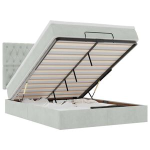 vidaXL Cadre de lit ottoman avec matelas gris clair 140x200 cm velours