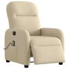 vidaXL Fauteuil inclinable de massage &eacute;lectrique cr&egrave;me tissu