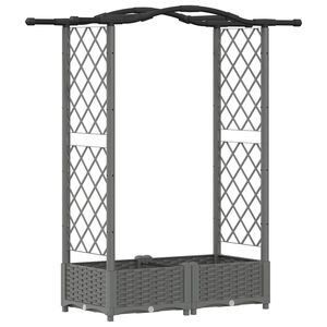 vidaXL Lit &Eacute;lev&eacute; avec Treillis et Toit Gris clair 124 x 40 x 125 cm PP