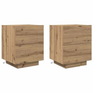 vidaXL Cabinet de chevet 2 pi&egrave;ces Ch&ecirc;ne artisanal 45 x 40 x 55 cm