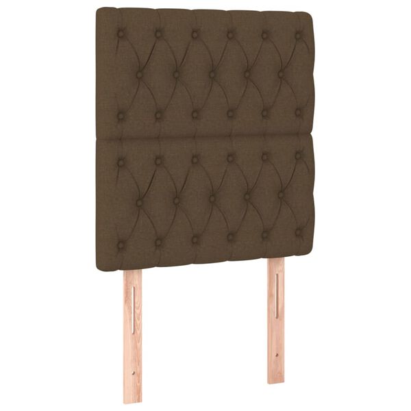 vidaXL T&ecirc;te de lit &agrave; LED Marron fonc&eacute; 80x7x118/128 cm Tissu