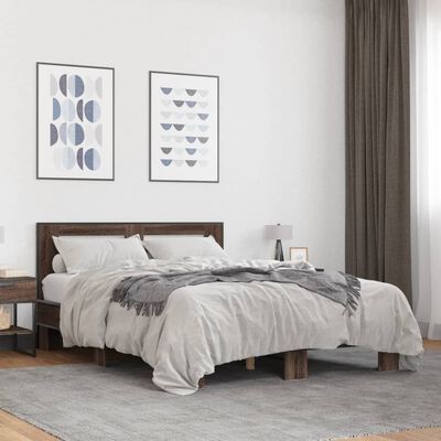 vidaXL Cadre de lit sans matelas chêne marron 140x200 cm