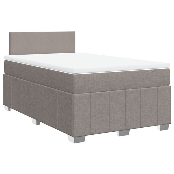 vidaXL Sommier &agrave; lattes de lit avec matelas Taupe 120x200 cm Tissu
