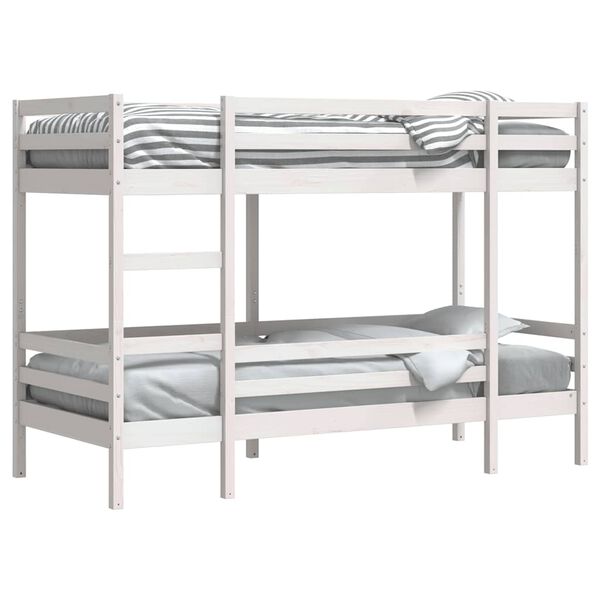 vidaXL Lit superpos&eacute; sans matelas blanc 90x190 cm bois de pin massif