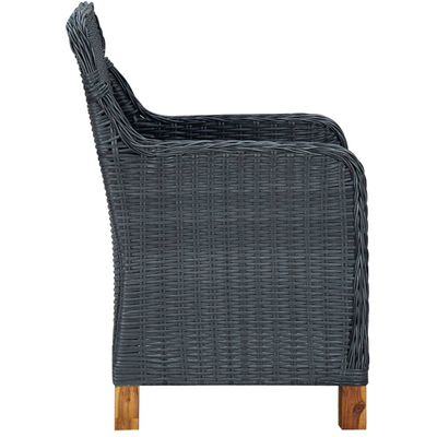 vidaXL Ensemble de salle à manger de jardin 3 pcs Gris foncé