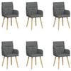vidaXL Chaises de salle &agrave; manger 6 pcs Tissu Gris fonc&eacute;