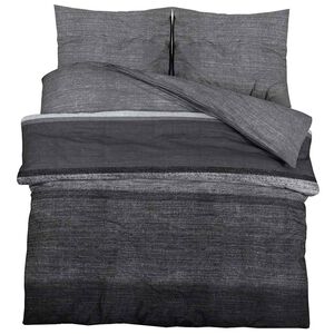 vidaXL Ensemble de housse de couette gris fonc&eacute; et noir 140x200 cm coton