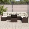 vidaXL Ensemble de canap&eacute; de jardin 9 pcs Marron Poly rotin