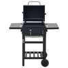 vidaXL Gril de barbecue au charbon de bois et &eacute;tag&egrave;re inf&eacute;rieure Noir