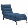 vidaXL Chaise longue avec coussins bleu tissu