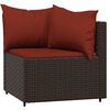 vidaXL Salon de jardin 4 pcs avec coussins Marron Résine tressée