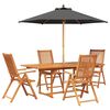 vidaXL Ensemble de salle &agrave; manger d'ext&eacute;rieur avec parasol 6 pc