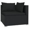 vidaXL Salon de jardin 3 pcs avec coussins Noir R&eacute;sine tress&eacute;e