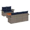 vidaXL Ensemble de canap&eacute; de jardin avec coussin 6 pcs Gris polyrotin
