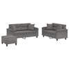 vidaXL Ensemble de canap&eacute;s 3 pcs coussins Gris fonc&eacute; Tissu microfibre