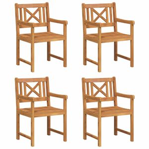 vidaXL Chaises de jardin 4 pcs Naturel Bois d'Acacia Massif