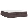 VidaXL Cadre de lit ottoman avec matelas marron fonc&eacute; 180x200 cm tissu