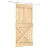 vidaXL Porte coulissante 95 x 210 cm Bois de pin massif (non trait&eacute;)