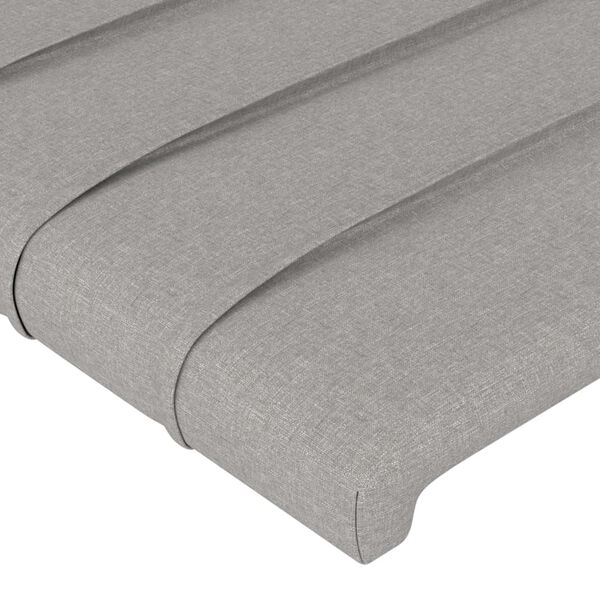 vidaXL T&ecirc;te de lit Gris clair 160 x 5 x 118/128 cm Tissu