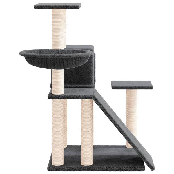 vidaXL Arbre à chat avec griffoirs en sisal Gris foncé 82 cm