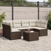 vidaXL Salon de jardin avec coussins 7 pcs marron r&eacute;sine tress&eacute;e