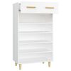 vidaXL Armoire à chaussures Blanc 60x35x105 cm Bois d'ingénierie