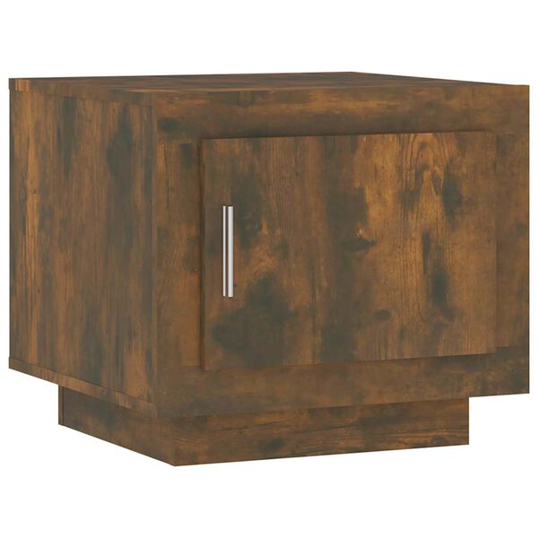 vidaXL Table basse ch&ecirc;ne fum&eacute; 51x50x45 cm bois d'ing&eacute;nierie