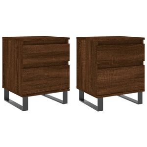 vidaXL Tables de chevet 2 pcs ch&ecirc;ne marron 40x35x50 cm bois ing&eacute;nierie